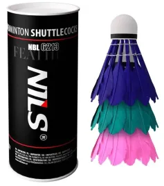komplet-3x-lotki-do-gry-rekreacyjnej-w-badmintona-piorkowe-kolorowe-nils