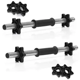 gryf-krotki-45-cm-do-hantli-z-zaciskami-zestaw-2-szt-gwintowane-25-mm-stal