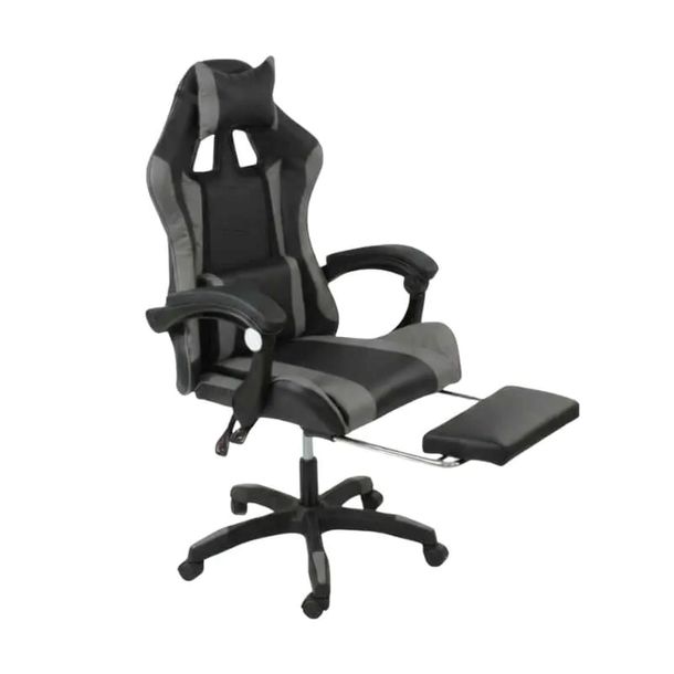 Krzesło do biurka HILE LP209G-B – obrotowy fotel czarno-szary, młodzieżowy