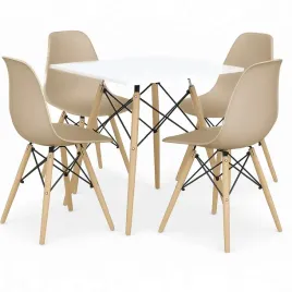 zestaw-stol-dsw-80x80-bialy-4-bezowe-krzesla-milano