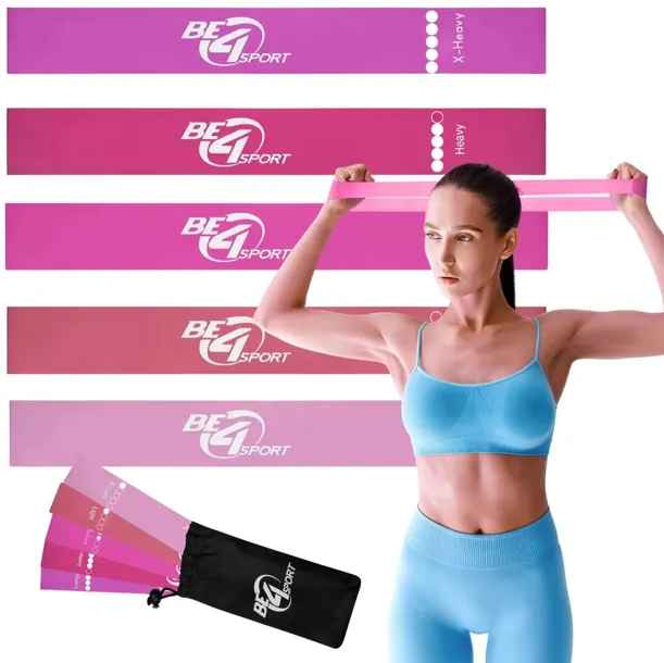 ZESTAW 5 GUM OPOROWYCH DO ĆWICZEŃ WYTRZYMAŁE MINI BAND FITNESS OPÓR 1-20 kg