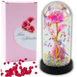 wieczna-roza-w-kopule-z-oswietleniem-led-rozowa-z-serduszkiem-i-kuleczkami