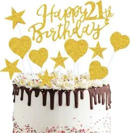 topper-na-tort-urodziny-21-zloty-happy-birthday