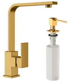 bateria-kuchenna-nook-zlota-z-kwadratowym-dozownikiem-plynu-do-zlewu