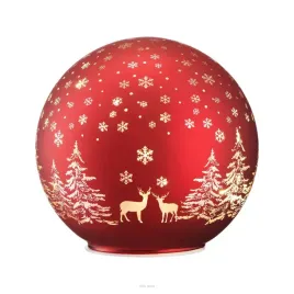 villa-italia-kula-szklana-led-czerwona-lampion-swiateczny-14-cm