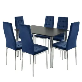 zestaw-stol-lugano-120x80-blat-czarny-nogi-chrom-6-krzesel-monako-granatowy