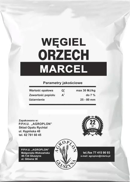 Węgiel workowany ORZECH MARCEL ok 30 MJ/kg