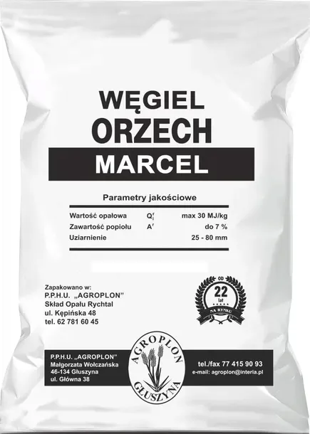 Węgiel workowany ORZECH MARCEL ok 30 MJ/kg