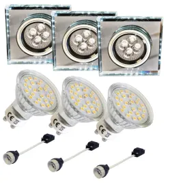 3x-oprawa-halogenowa-sufitowa-bialy-pasek-led-zarowka-led-gu10-3w-zestaw