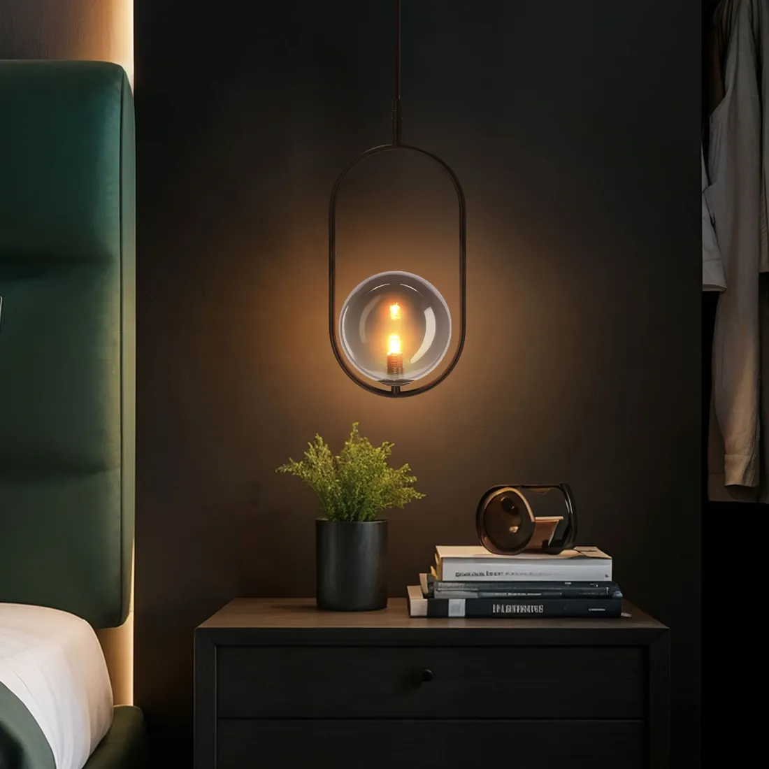 cordel-lampa-wiszaca-zwis-1x28w-g9-czarny-klosz-grafitowy-okragly-kula