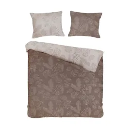 posciel-bawelniana-zakardowa-160x200-cottonlove-jacquard-brazowa-w-kwiaty