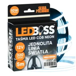 tasma-led-cob-12v-5m-320led-m-6000k-neon-900lm-zimna-ledboss-mocna-ip20