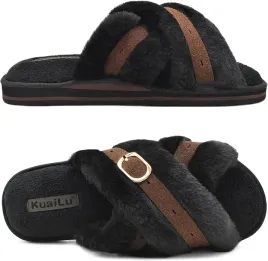 kapcie-damskie-bawelniane-czarne-futrzane-puszyste-klamra-r-36
