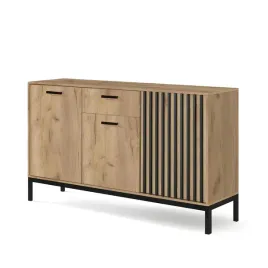 lamino-km-1-komoda-dab-craft-czarny-skandynawski-loft-lamele