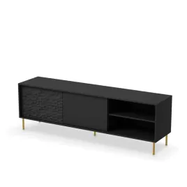 bullet-stolik-rtv-180-cm-czarny-nogi-zloty-szafki-na-nozkach-dekor-3d