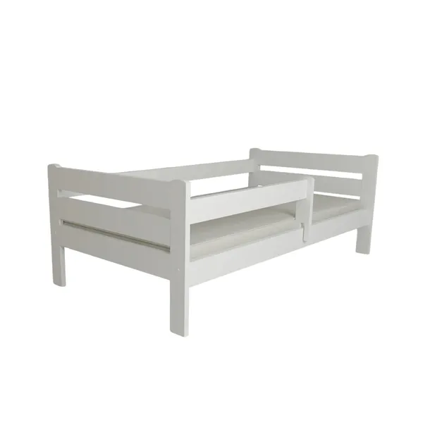 ŁÓŻKO DZIECIĘCE POJEDYNCZE EDI BIAŁE 90X200 + STELAŻ DREWNIANY SOLIDNE