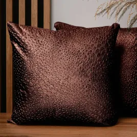 welur-poduszka-poszewka-50x50-cm-czerwono-brazowa-krople-wzor