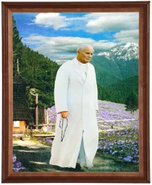 obraz-40x50-cm-w-ramie-jan-pawel-ii-i-krokusy-wysoka-jakosc