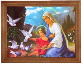 obraz-w-ramie-o-tematyce-religijnej-18x24cm-matka-boska-z-golabkami