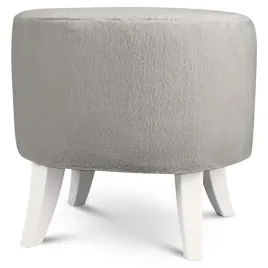 owalna-pufa-42x52x45-cm-jasnoszara-z-futrzana-tkanina-i-bialymi-nozkami