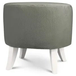 owalna-pufa-42x52-cm-ciemnoszara-futrzany-efekt-biale-nozki