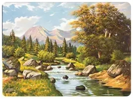 podkladka-korkowa-30x40-cm-z-nadrukiem-poranek-nad-rzeka-w-lesie