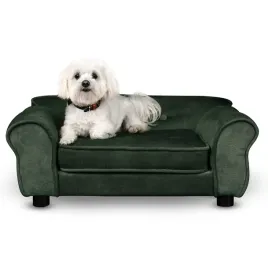 sofa-dla-psa-lucy-ciemnozielona-kanapa-dla-kota-psa-tapicerowana-welurowa