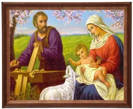 obraz-religijny-40x50cm-w-drewnianej-ramie-sw-rodzina-z-owieczka