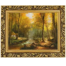 obraz-w-zlotej-ramie-makowka-w-rozmiarze-30x40-cm-las-jesienia-konarski