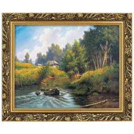reprodukcja-obrazu-nad-rzeka-w-zlotej-ramie-40x50-cm-marian-kaszuba