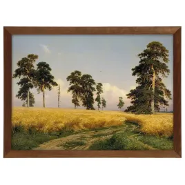 reprodukcja-obrazu-rogoz-shishkina-w-brazowej-ramie-70x50cm