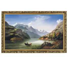 pejzaz-gorski-z-lodka-60x100-cm-w-zlotej-ramie-makowka-marian-kaszuba