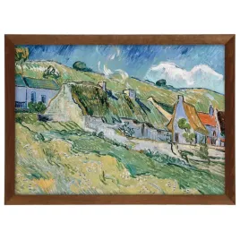 obraz-van-gogh-cottages-w-ramie-70x50-cm-brazowa-drewniana-ramka