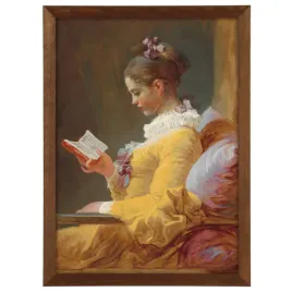 reprodukcja-the-reader-70x50-cm-w-drewnianej-ramie-brazowej