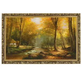 obraz-las-jesienia-zygmunt-konarski-w-zlotej-ramie-60x100-cm