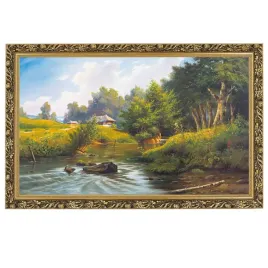 reprodukcja-obrazu-nad-rzeka-60x100-cm-zlota-rama-marian-kaszuba