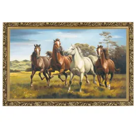 obraz-konie-ii-60x100-cm-w-zlotej-ramie-makowka-marian-kaszuba
