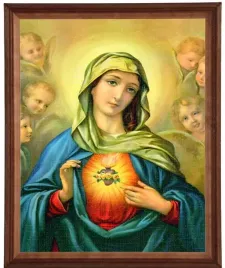 obraz-religijny-40x50cm-serce-maryi-iii-w-ramie-drewnianej