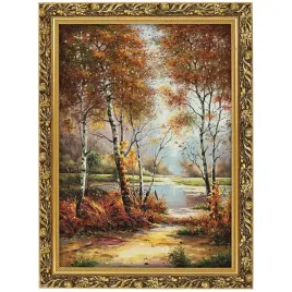 reprodukcja-obrazu-brzozy-letni-dzien-w-zlotej-ramie-50x70-cm