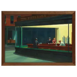 reprodukcja-hopper-nighthawks-1942-ramka-brazowa-70x50-cm