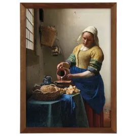 reprodukcja-vermeera-het-melkmeisje-w-brazowej-ramie-70x50-cm