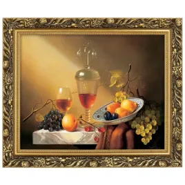 obraz-martwa-natura-i-40x50-cm-w-zlotej-ramie-cezary-rozycki