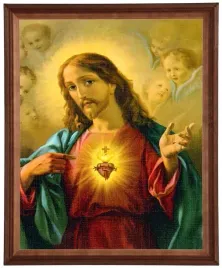 obraz-serce-jezusa-iii-w-ramie-drewnianej-30x40cm-polski-produkt