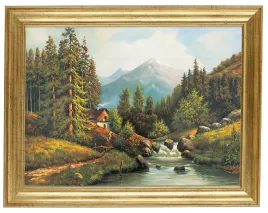 reprodukcja-obrazu-w-zlotej-ramie-50x70-cm-nad-potokiem-marian-kaszuba
