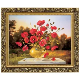 reprodukcja-obrazu-makowka-40x50-zlota-rama-cezary-rozycki