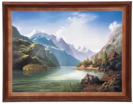 reprodukcja-obrazu-gorska-zatoka-w-drewnianej-ramie-30x40cm