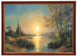 obraz-50x70-cm-rama-drewniana-jezioro-zachod-slonca-m-lorens