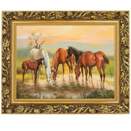 reprodukcja-konie-u-wodopoju-zlota-rama-30x40-cm-adam-lis
