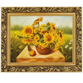 obraz-w-zlotej-ramie-makowka-w-rozmiarze-30x40-cm-sloneczniki-z-motylem