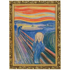obraz-makowka-w-zlotej-ramie-70x50-cm-munk-the-scream-pastel